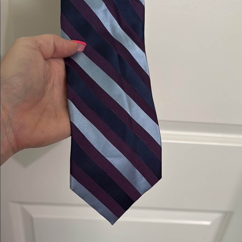 Stafford Blue and Red Striped Tie Classic Accessory